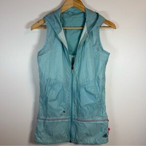 Adidas Women’s Clima365 Blue Sleeveless Hooded Running Vest, Size Small